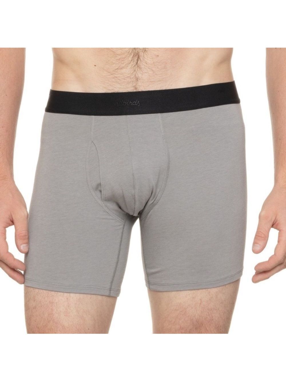 allbirds Gray Black Waistband Anytime Organic Cotton Boxer Brief 6” Inseam